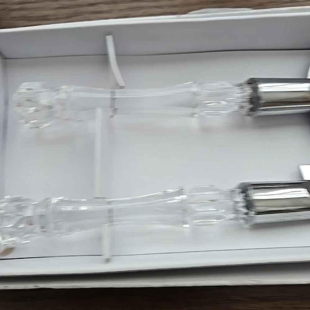 Silver Cake Knife and Server Set with Clear Handles